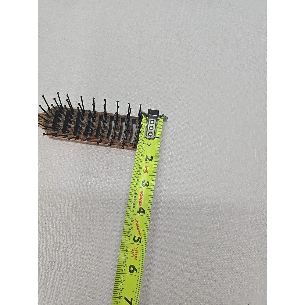 Vintage Goody Nylon Bristles Smoothing Hair Brush Brown Faux Wood Grain 7.75”